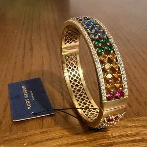 KURT GEIGER LONDON Rainbow Pavé Bangle Bracelet NWT